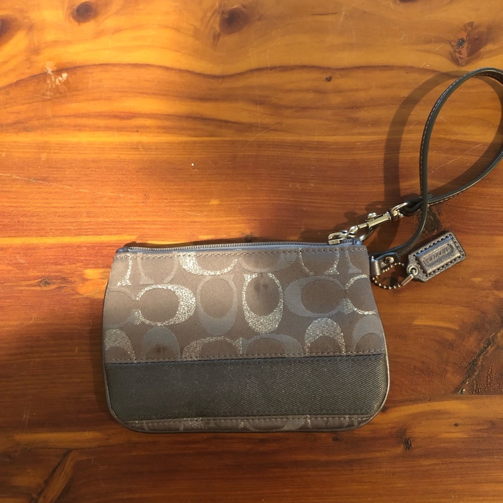 Gray Coach small wristlet